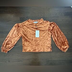 NWT Orange Velour Sweat Shirt size XS